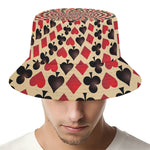 Swirl Playing Card Suits Print Bucket Hat