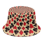 Swirl Playing Card Suits Print Bucket Hat