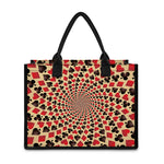 Swirl Playing Card Suits Print Canvas Tote Bag