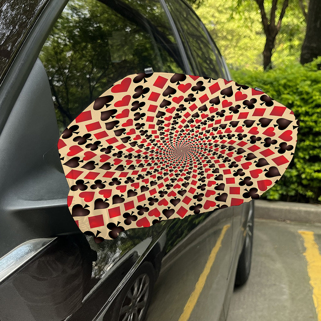 Swirl Playing Card Suits Print Car Side Mirror Covers