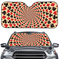 Swirl Playing Card Suits Print Car Windshield Sun Shade