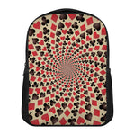 Swirl Playing Card Suits Print Casual Backpack