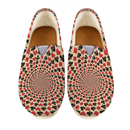 Swirl Playing Card Suits Print Casual Shoes