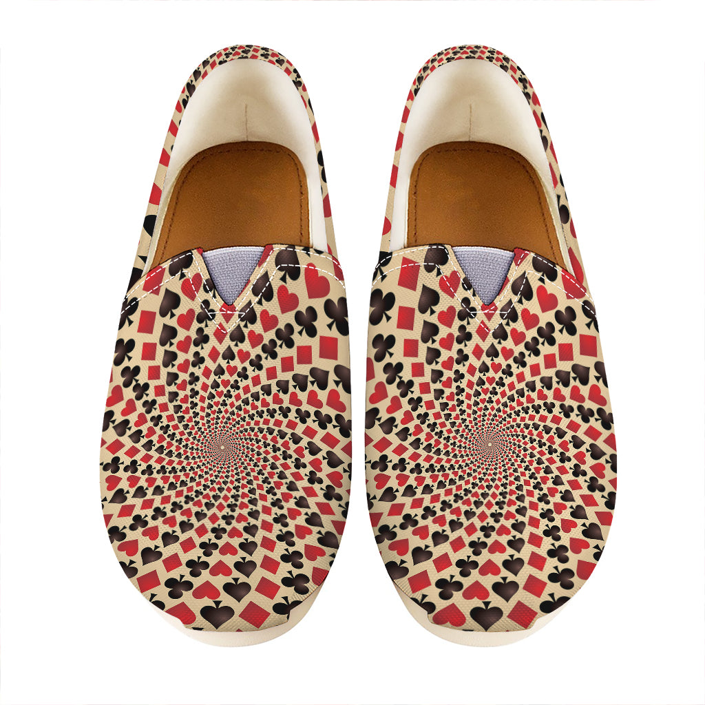 Swirl Playing Card Suits Print Casual Shoes