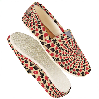 Swirl Playing Card Suits Print Casual Shoes