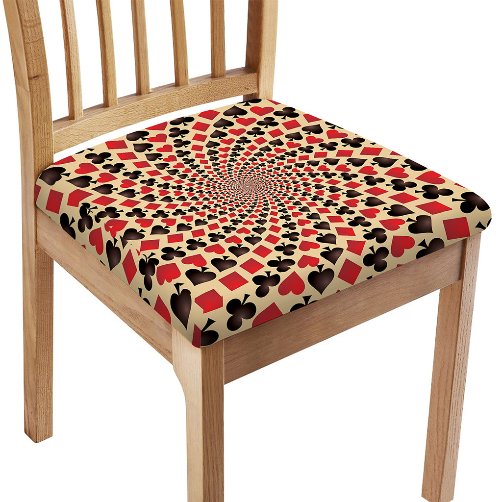 Swirl Playing Card Suits Print Chair Cushion Cover