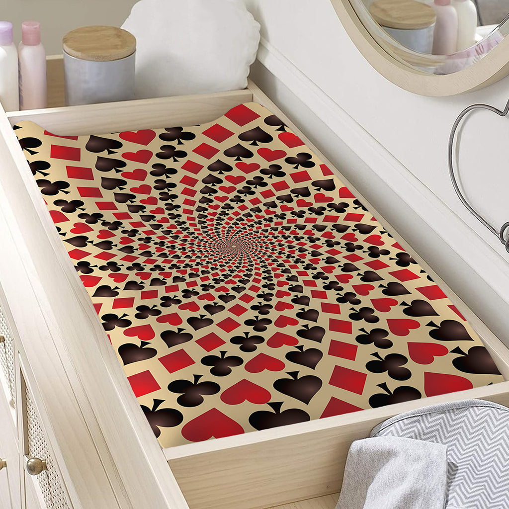 Swirl Playing Card Suits Print Changing Pad Cover