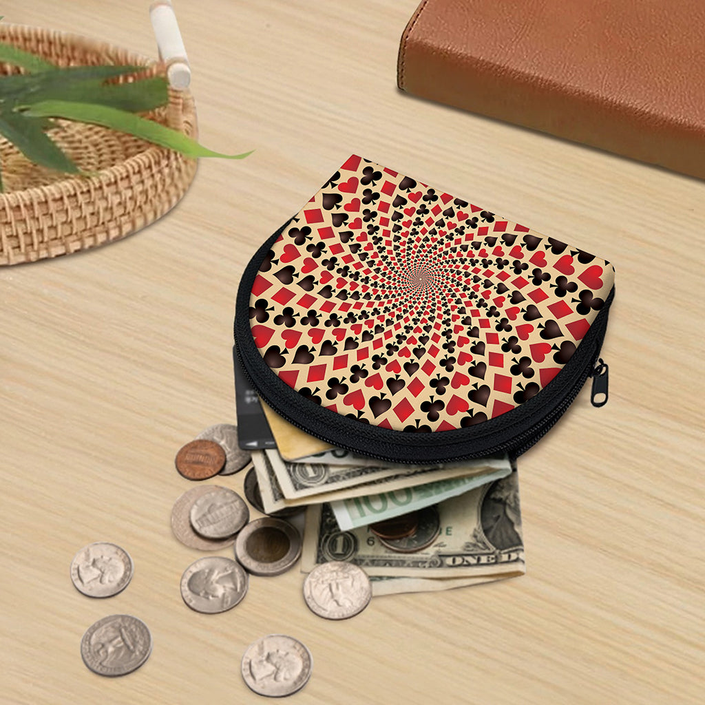 Swirl Playing Card Suits Print Coin Purse