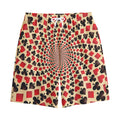 Swirl Playing Card Suits Print Cotton Shorts