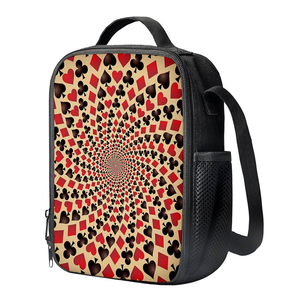 Swirl Playing Card Suits Print Crossbody Lunch Bag