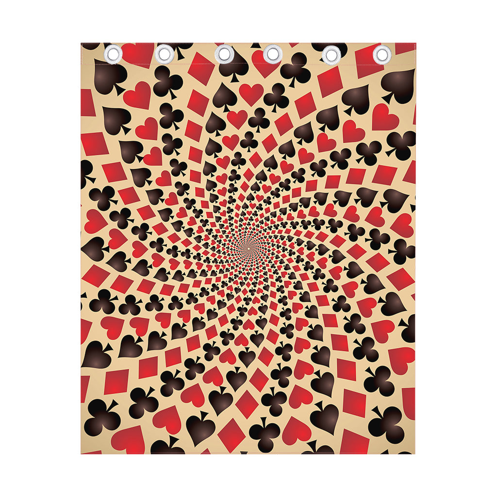 Swirl Playing Card Suits Print Curtain