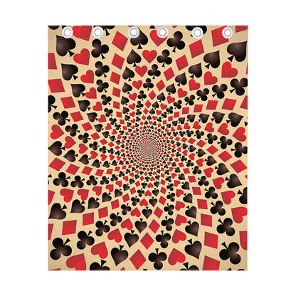 Swirl Playing Card Suits Print Curtain