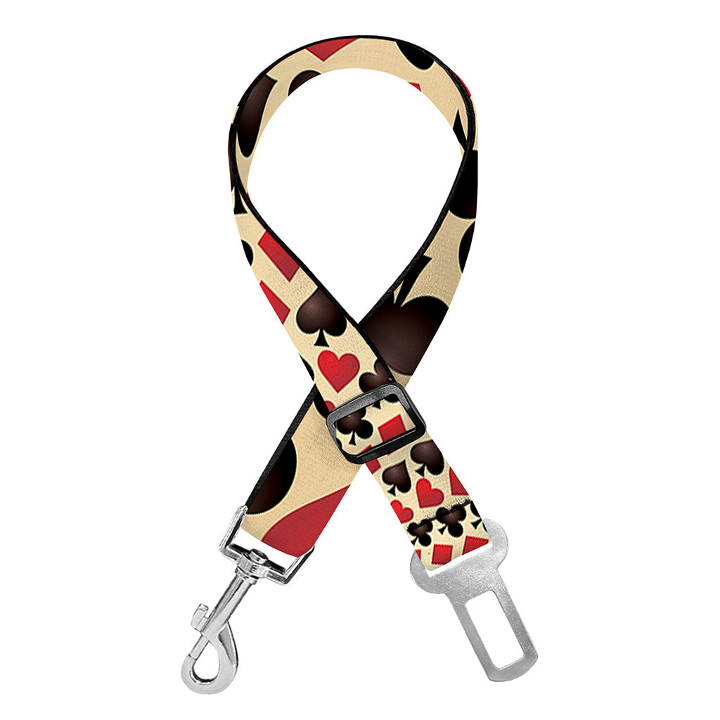 Swirl Playing Card Suits Print Dog Seat Belt