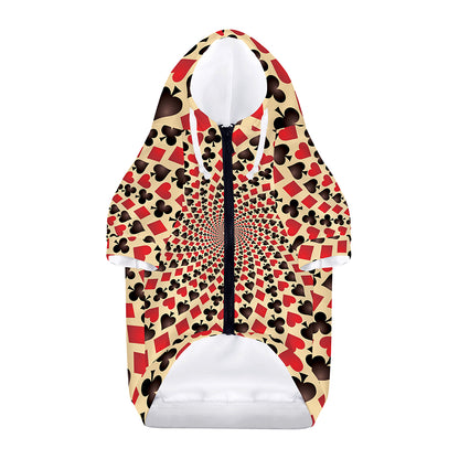 Swirl Playing Card Suits Print Dog Zip Up Hoodie
