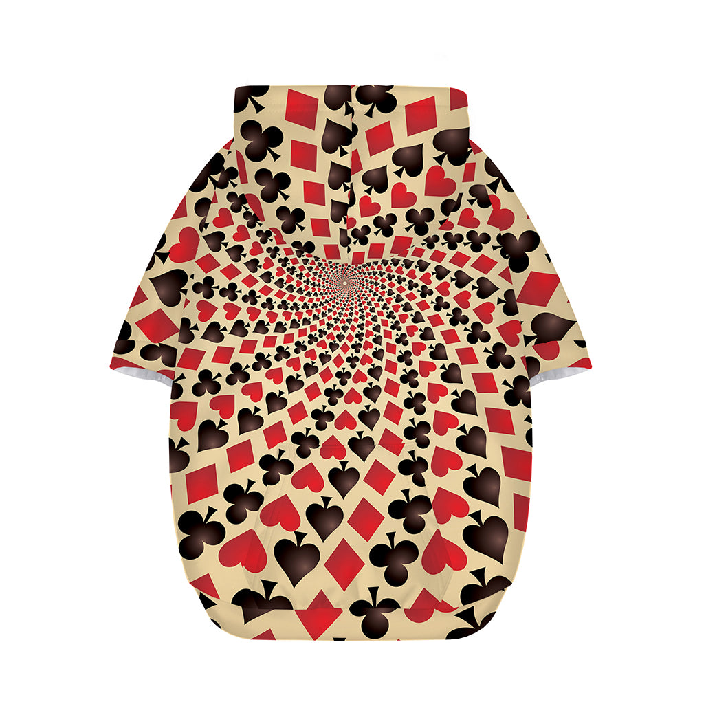 Swirl Playing Card Suits Print Dog Zip Up Hoodie