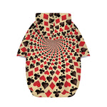 Swirl Playing Card Suits Print Dog Zip Up Hoodie