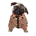 Swirl Playing Card Suits Print Dog Zip Up Jacket