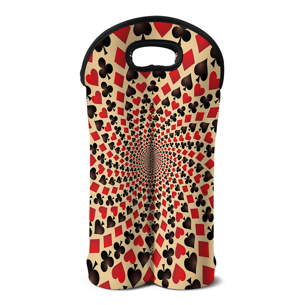 Swirl Playing Card Suits Print Double Neoprene Wine Tote