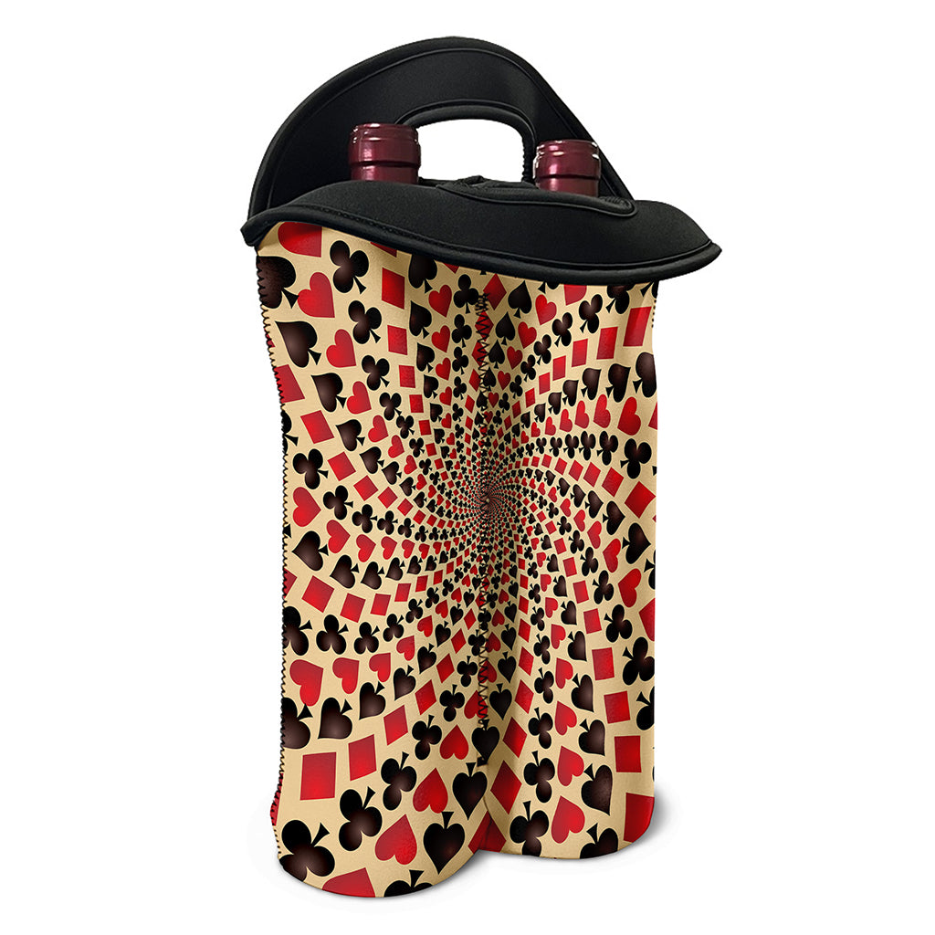 Swirl Playing Card Suits Print Double Neoprene Wine Tote