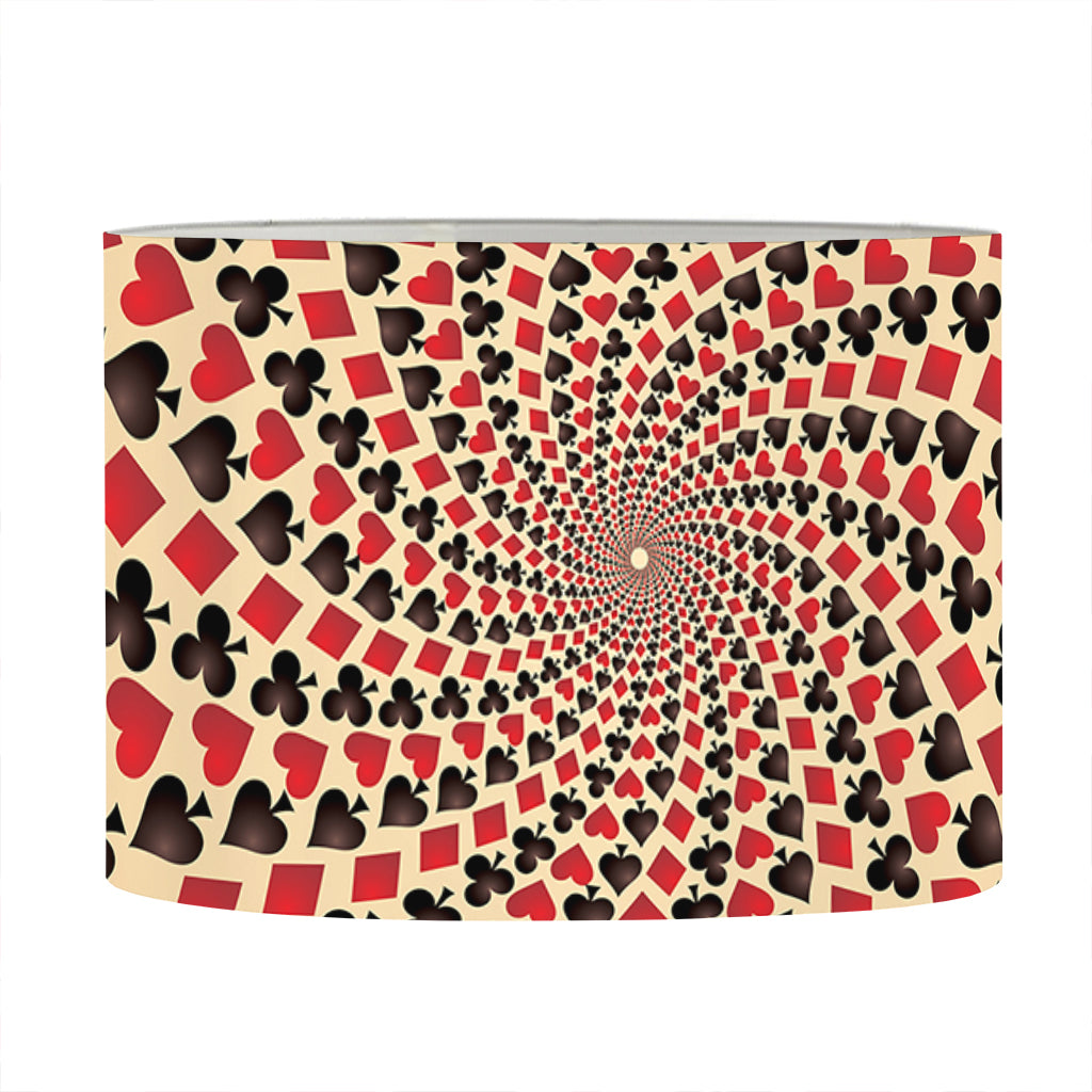 Swirl Playing Card Suits Print Drum Lamp Shade