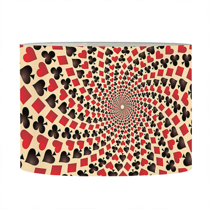 Swirl Playing Card Suits Print Drum Lamp Shade