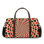 Swirl Playing Card Suits Print Duffle Bag