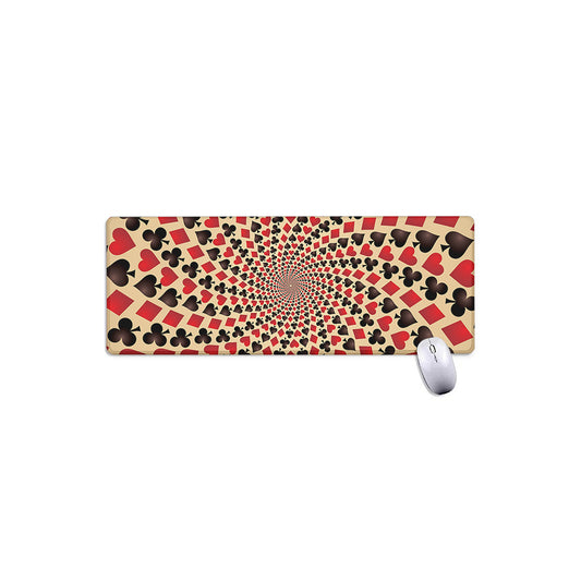 Swirl Playing Card Suits Print Extended Mouse Pad
