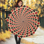 Swirl Playing Card Suits Print Foldable Umbrella