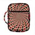 Swirl Playing Card Suits Print Front Pocket Bible Bag