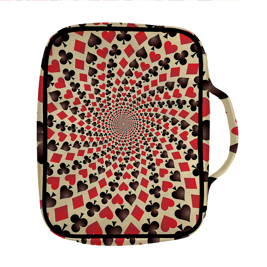 Swirl Playing Card Suits Print Front Pocket Bible Bag