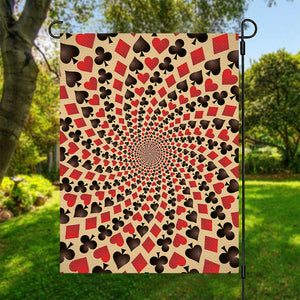 Swirl Playing Card Suits Print Garden Flag