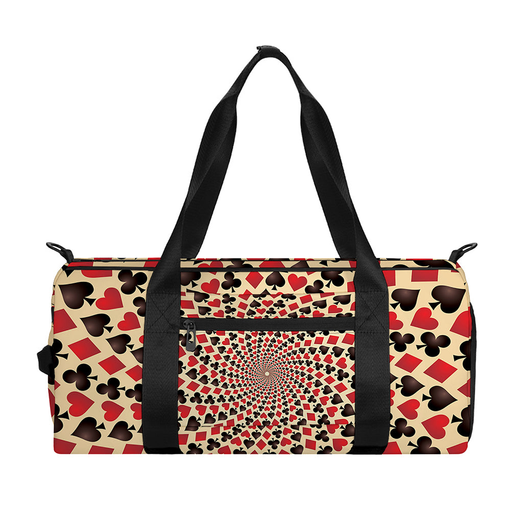 Swirl Playing Card Suits Print Gym Bag