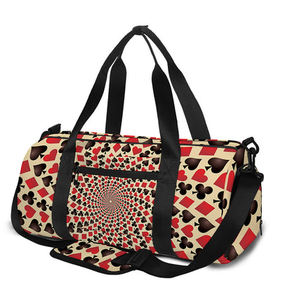 Swirl Playing Card Suits Print Gym Bag