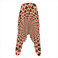 Swirl Playing Card Suits Print Hammer Pants
