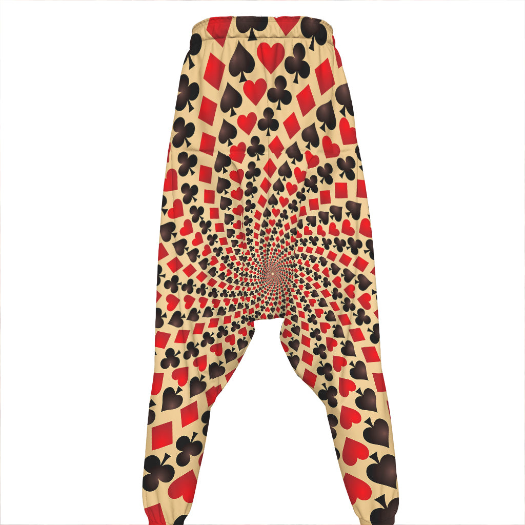Swirl Playing Card Suits Print Hammer Pants