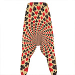 Swirl Playing Card Suits Print Hammer Pants