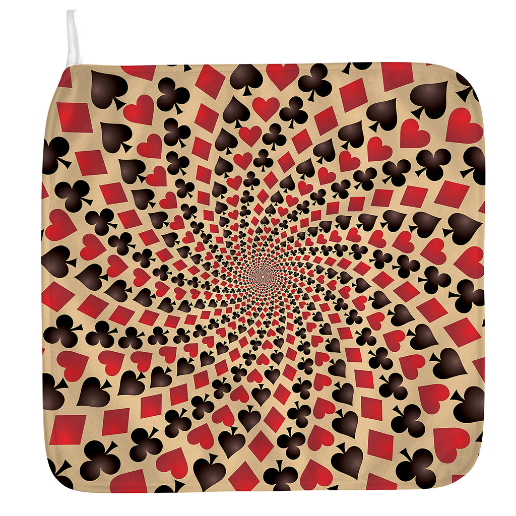 Swirl Playing Card Suits Print Hand Towel