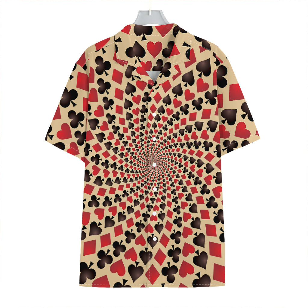 Swirl Playing Card Suits Print Hawaiian Shirt