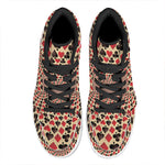 Swirl Playing Card Suits Print High Top Leather Sneakers