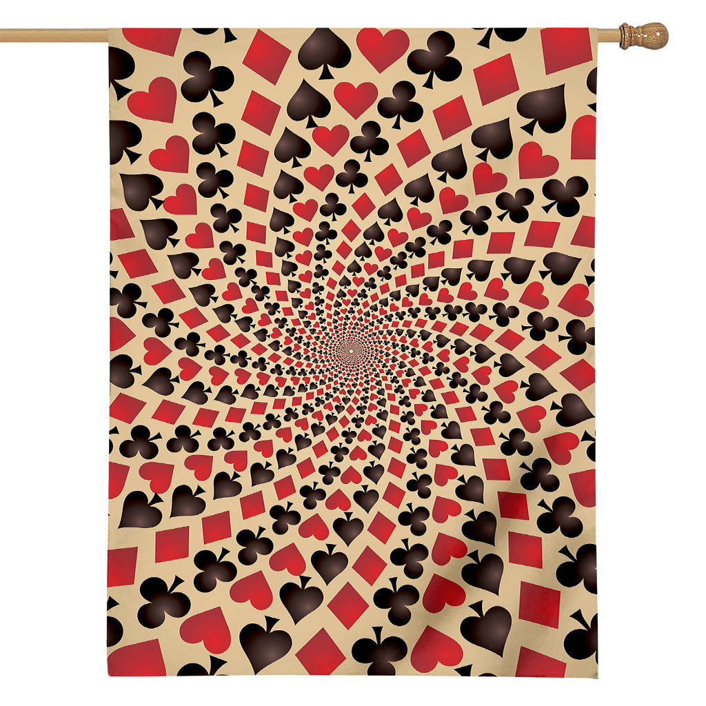 Swirl Playing Card Suits Print House Flag