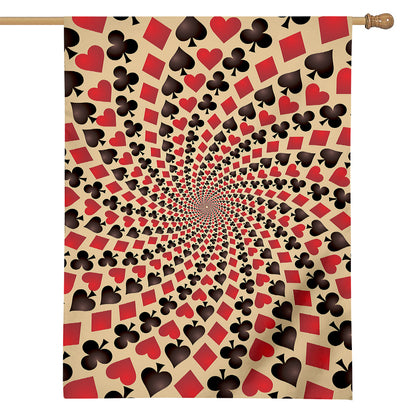 Swirl Playing Card Suits Print House Flag