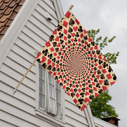 Swirl Playing Card Suits Print House Flag