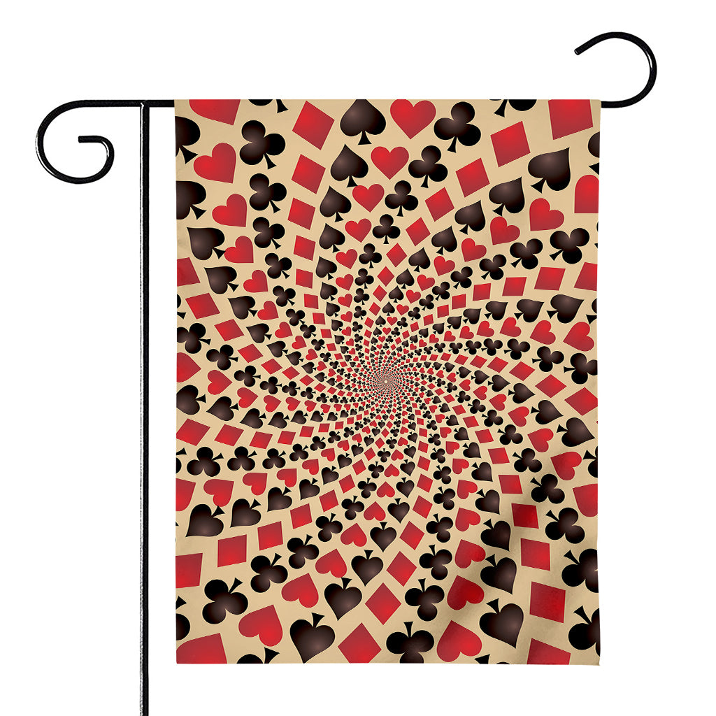 Swirl Playing Card Suits Print House Flag
