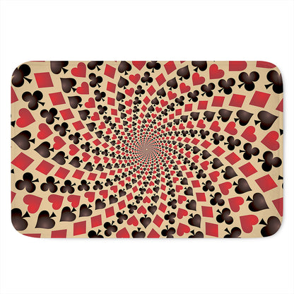 Swirl Playing Card Suits Print Indoor Door Mat