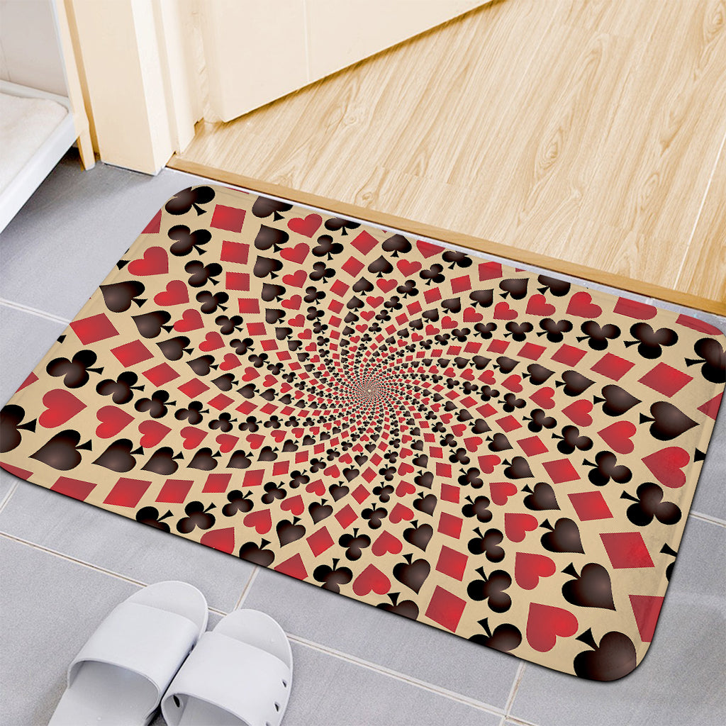 Swirl Playing Card Suits Print Indoor Door Mat
