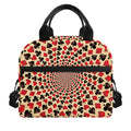 Swirl Playing Card Suits Print Insulated Lunch Bag