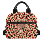Swirl Playing Card Suits Print Insulated Lunch Bag