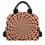 Swirl Playing Card Suits Print Insulated Lunch Bag