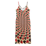 Swirl Playing Card Suits Print Jersey Midi Cami Dress