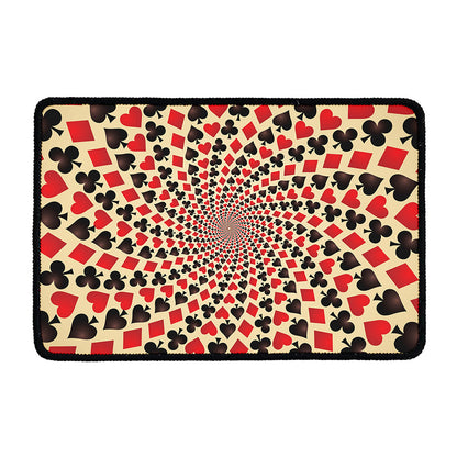 Swirl Playing Card Suits Print Kitchen Mat